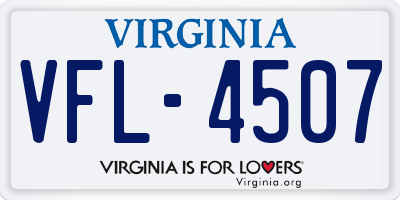 VA license plate VFL4507