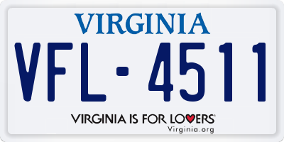 VA license plate VFL4511