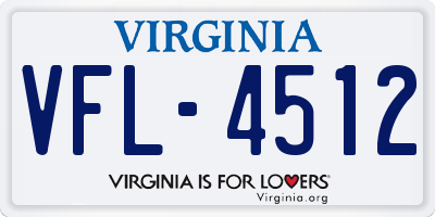 VA license plate VFL4512