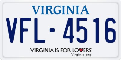 VA license plate VFL4516