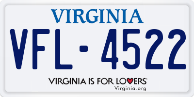 VA license plate VFL4522