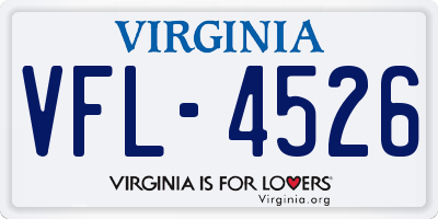 VA license plate VFL4526