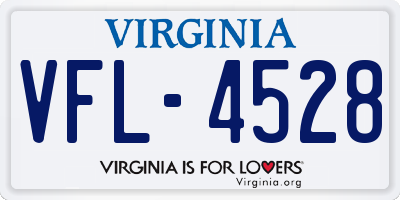 VA license plate VFL4528