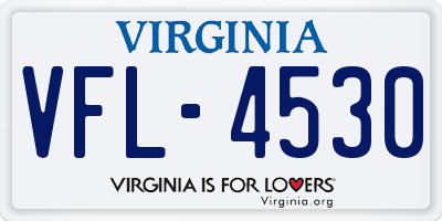 VA license plate VFL4530