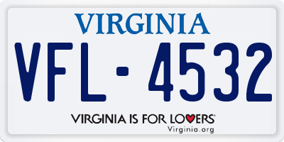 VA license plate VFL4532