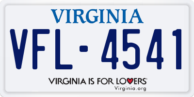 VA license plate VFL4541