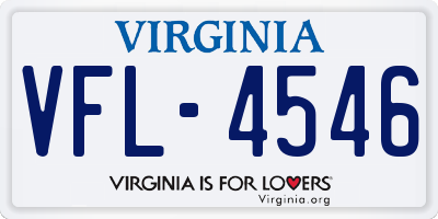 VA license plate VFL4546