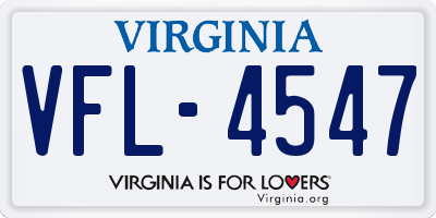VA license plate VFL4547