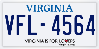 VA license plate VFL4564