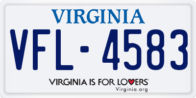 VA license plate VFL4583