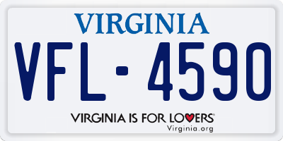 VA license plate VFL4590