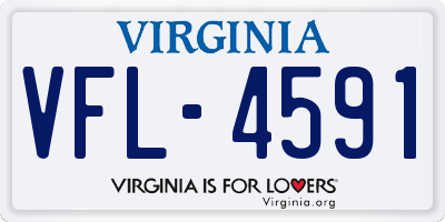 VA license plate VFL4591