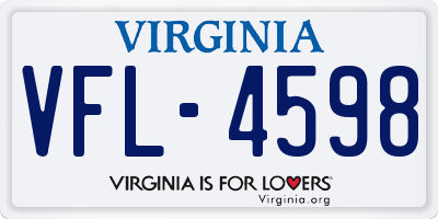 VA license plate VFL4598