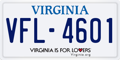 VA license plate VFL4601