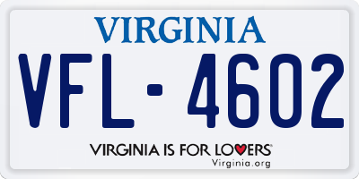 VA license plate VFL4602
