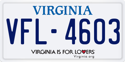 VA license plate VFL4603
