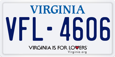 VA license plate VFL4606
