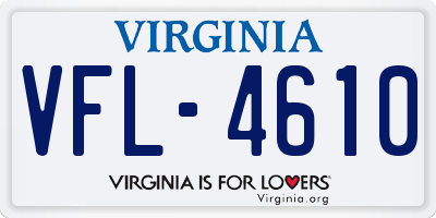 VA license plate VFL4610