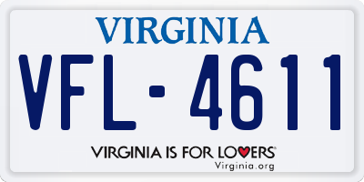 VA license plate VFL4611