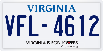 VA license plate VFL4612