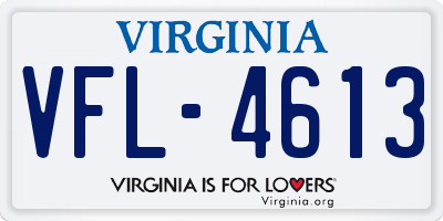 VA license plate VFL4613