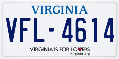 VA license plate VFL4614