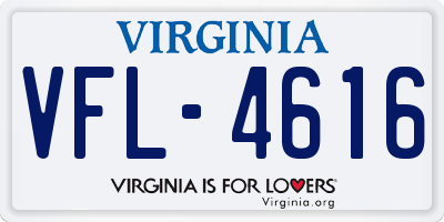 VA license plate VFL4616