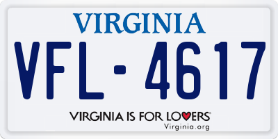 VA license plate VFL4617