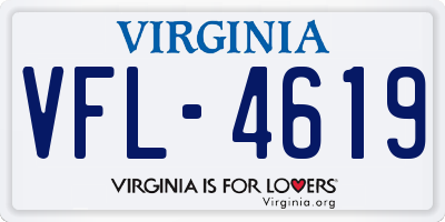 VA license plate VFL4619