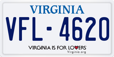 VA license plate VFL4620