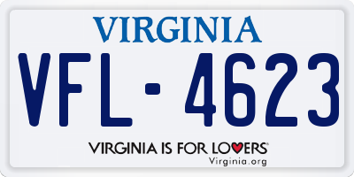 VA license plate VFL4623