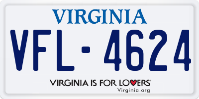 VA license plate VFL4624