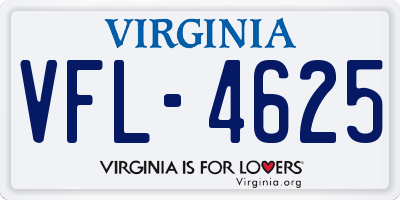 VA license plate VFL4625