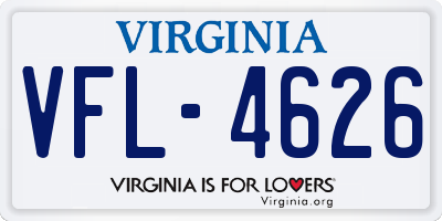 VA license plate VFL4626