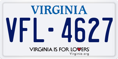 VA license plate VFL4627