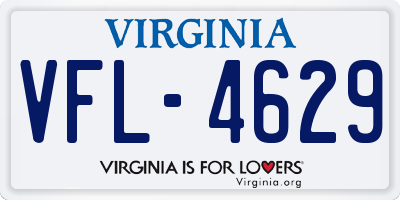 VA license plate VFL4629