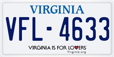 VA license plate VFL4633
