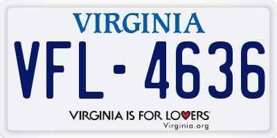 VA license plate VFL4636