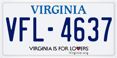 VA license plate VFL4637