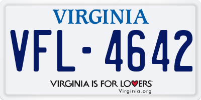 VA license plate VFL4642
