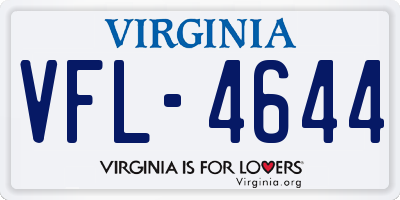 VA license plate VFL4644