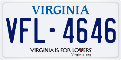 VA license plate VFL4646