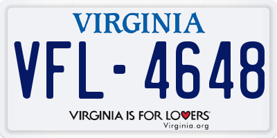 VA license plate VFL4648