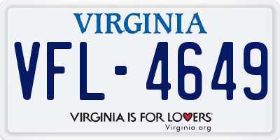 VA license plate VFL4649