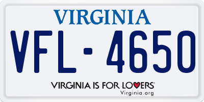 VA license plate VFL4650