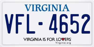 VA license plate VFL4652