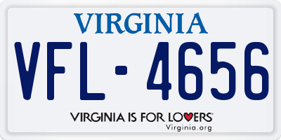 VA license plate VFL4656