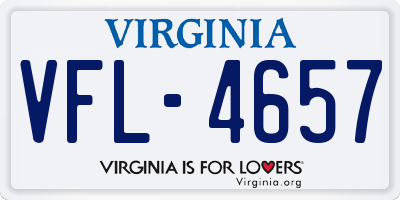 VA license plate VFL4657