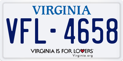 VA license plate VFL4658