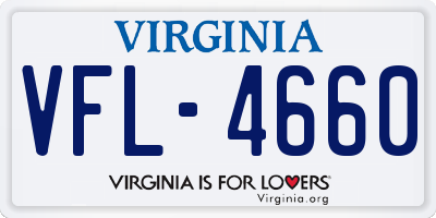 VA license plate VFL4660